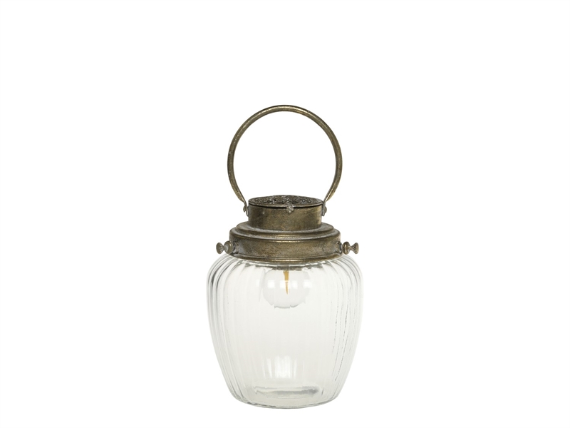 Fransk Staldlanterne m. pære - Medium