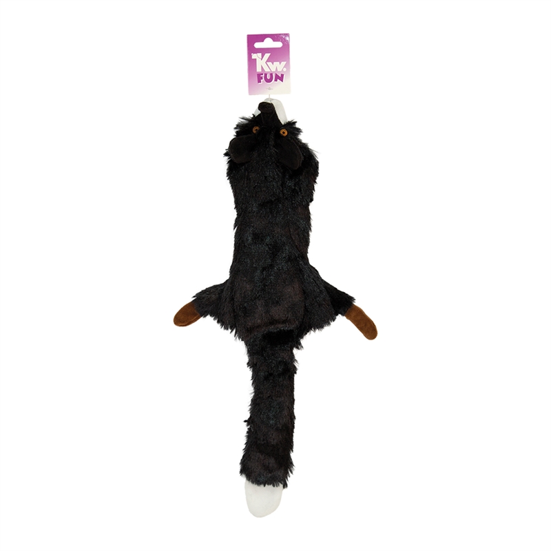 KW Pivløs Ræv uden fyld i plys - Stor - Sort 