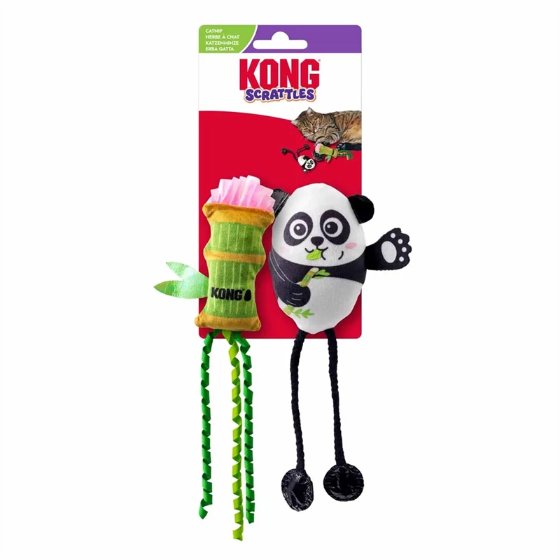Kong Cat Scrattles Panda 2-pack - Kattelegetøj
