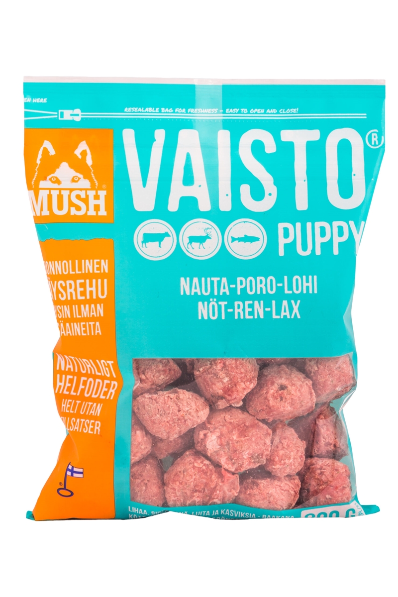 MUSH Vaisto® Puppy Iceblue - Okse-Ren-Laks - 800 g