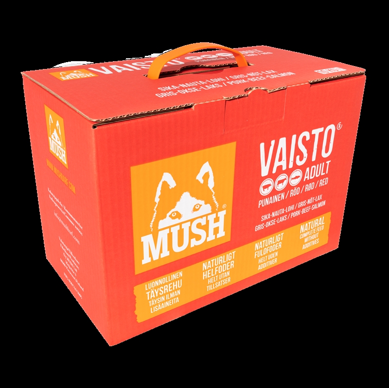 MUSH Vaisto® Rød - Gris-Okse-Laks - 10 Kg