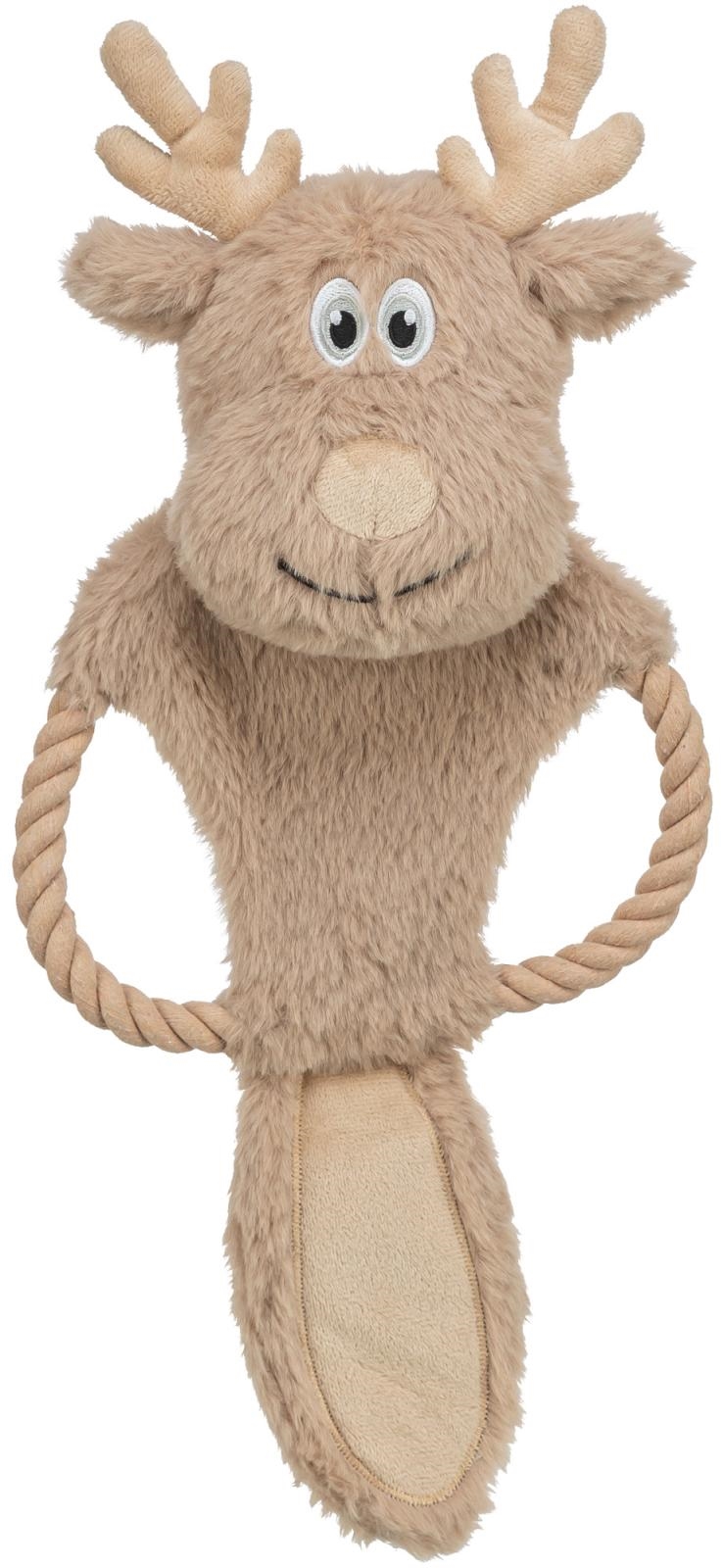 Trixie Xmas rensdyr Hundebamse i plys med reb - Beige