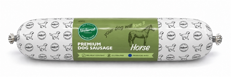 Natural Premium Dog Sausage Horse – Træningspølse med hest 400 g
